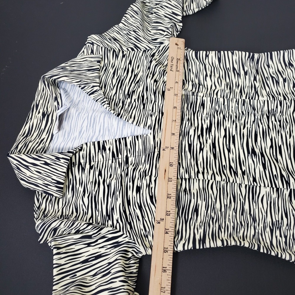 Jude Connally Shirtdress‎ Collared Zebra Print 3/4 Sleeve Ivory Black Women's XS - Picture 9 of 10